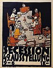 Egon Schiele Forty Ninth Secession Exhibition Poster painting